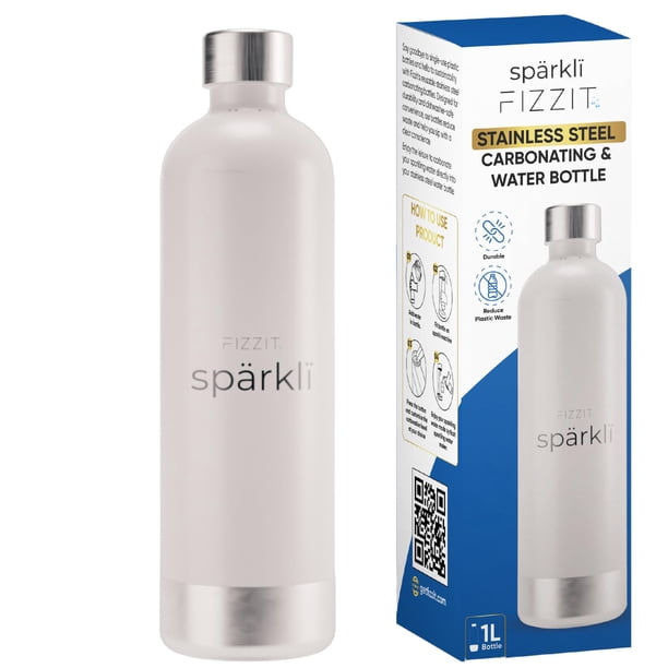 Máquina para hacer refrescos con agua carbonatada Fizzit Spärklï con botella de acero inoxidable