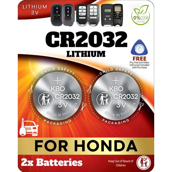 Key Battery Outlet – Pack de 2 baterías CR2032 para llavero Honda