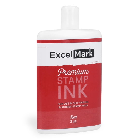 Tinta de recarga para sellos ExcelMark Premium, 60 ml, a base de agua, color rojo