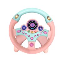 Magideal - Volante Pequeño De Juguete Con Batería Con Música, Divertido Volante De Conducción, Simulación De Conducción Para Niños Y Niñas, Juguete Educativo Par Rosa