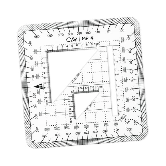 Grid de bolsillo de la regla de protractor Maptool Coordinate Escala cuadrada de medición de la regla de medición para el dibujo de ingeniería de