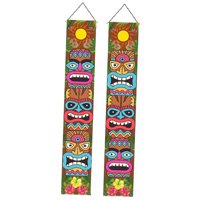 Bothyi - 1 Par De Pancartas Para Puerta Hawaianas Para Fondo De Jungla Fiesta De Mardi Gras Al Aire Libre