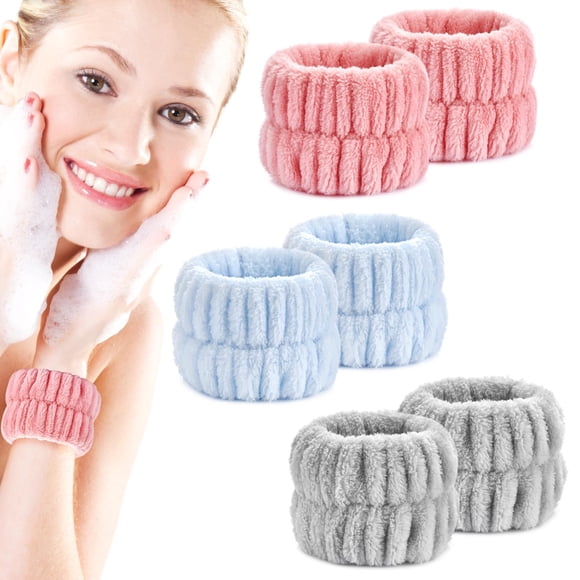 Pulseras para lavarse la cara Wykodra, 6 unidades, microfibra