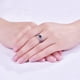 thumbnail image 2 of Gogeous Silver Plated 5x5mm Creado Azul and Rosa Topaz Cubic Zirconia Filled Hearte Twisted Ring Band para mujeres Ladies Girls, 7, Metal, Cubic Zirconia, 2 of 5