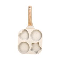 Bothyi - Sartén Antiadherente Para Huevos, Sartén Para Huevos Con 4 Agujeros, Sartén Para Tortilla Para Bistec, Hamburguesa, Color Blanco