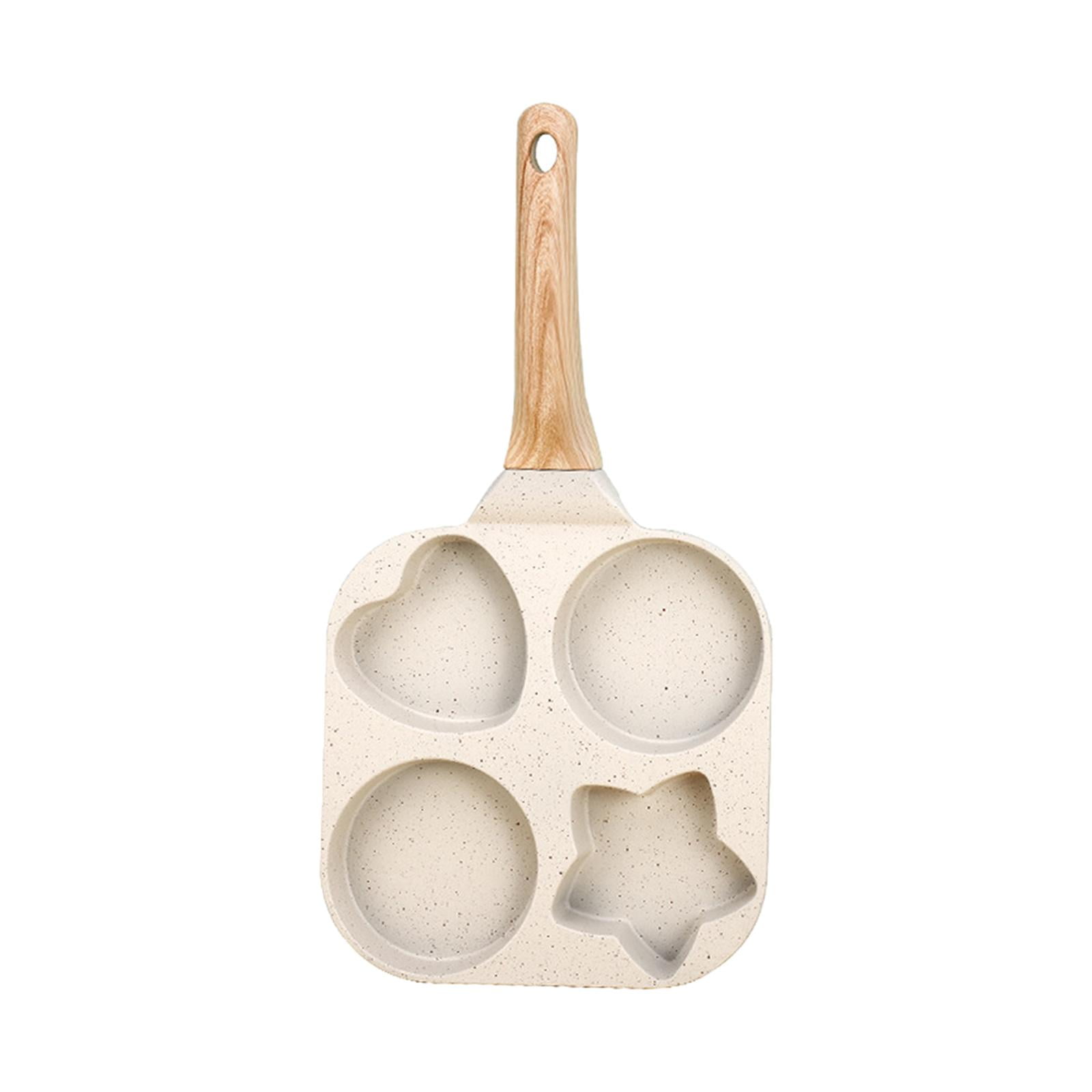 Bothyi - Sartén Antiadherente Para Huevos, Sartén Para Huevos Con 4 Agujeros, Sartén Para Tortilla Para Bistec, Hamburguesa, Color Blanco