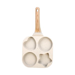 Bothyi - Sartén Antiadherente Para Huevos, Sartén Para Huevos Con 4 Agujeros, Sartén Para Tortilla Para Bistec, Hamburguesa, Color Blanco