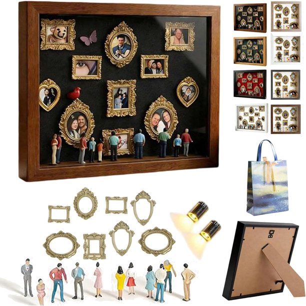 Kit mini museo personalizado DIY caja sombra figuras focos regalo aniversario