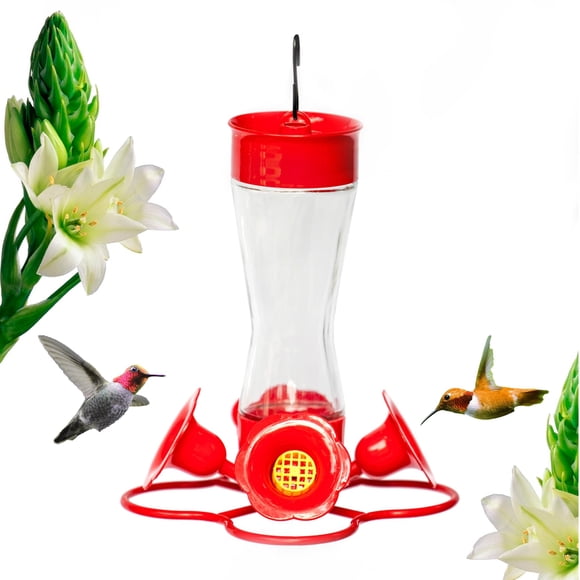 Comedero para colibríes Nature's Rhythm, 240 ml, plástico y vidrio
