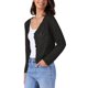 thumbnail image 4 of INSPIRE CHIC Cárdigan de punto con botones, manga larga, cuello en V, recortado, hueco, para mujer, L, negro, 4 of 6