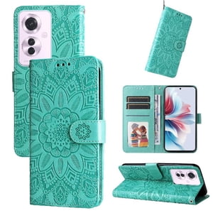 Funda Tipo Cartera Foxdock Para Oppo F25 Pro , Diseño Girasol En Relieve, Cuero Pu, Cierre Magnético, Soporte Y Tarjetero