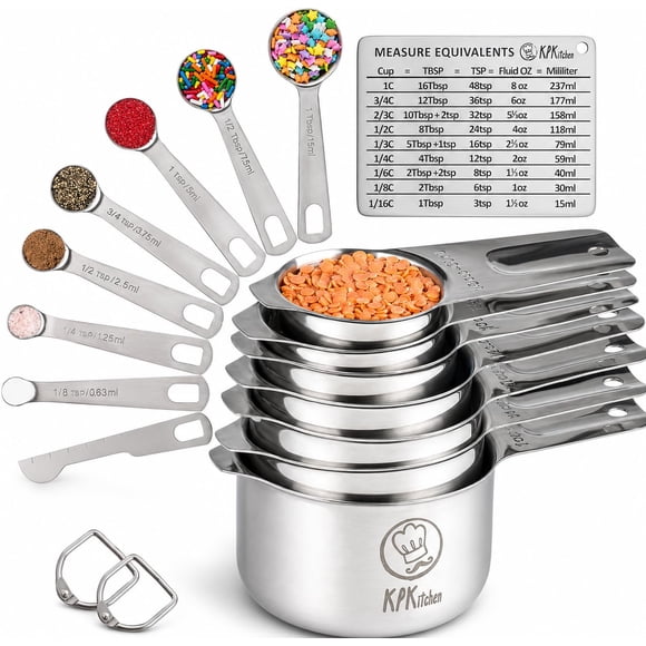 Juego de Medición de 16 Piezas KPKitchen de Acero Inoxidable