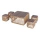 thumbnail image 1 of Juego De Muebles Mesa Centro Sillas Madera Y Tejido Deco Marrón, 1 of 3