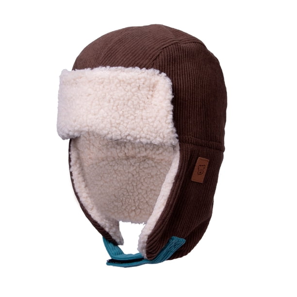 Gorro Bebé Niño Aviador Cotelé Café