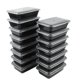 thumbnail image 2 of Contenedor Meal Prep 1L Plástico 15 Piezas Negro, 2 of 4