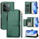 thumbnail image 5 of Funda tipo cartera para Realme GT Neo 6 SE 5G con bolsillo con cremallera, tarjetero, soporte, correa para la muñeca y tapa de cuero verde, 5 of 5