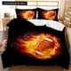 thumbnail image 1 of Football Duvet Cover Set Football with Fire Youth Sports Teens Bedding Set Football Double Queen King Size Polyester Qulit Cover, 1 of 5