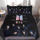 thumbnail image 1 of c48 Kpop BTS Duvet Cover Set 3-Piece Bedding Set Soft Warm And Comfortable Soft Bed Set with 1 Duvet Cover And 2 Pillowcases for Bedroom All Season 86"x70" j48, 1 of 3