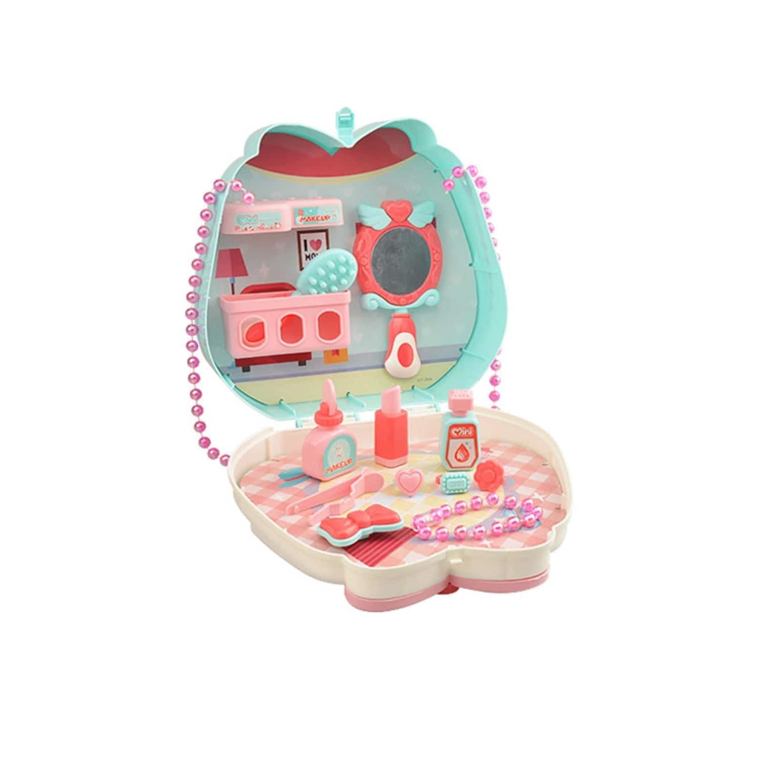 Importclick - Kit Bolso Mini Make Up Maquillaje Infantil Aprendizaje 16 Piezas