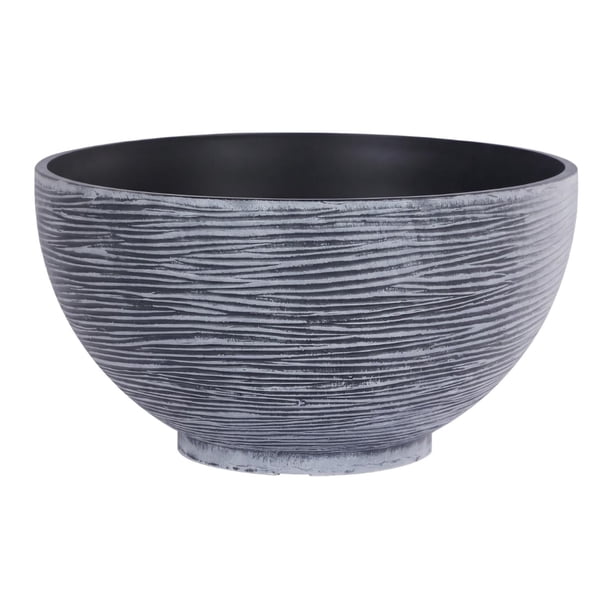 Macetero Plastico Semi Esfera Premium Diseño a Rayas M azul