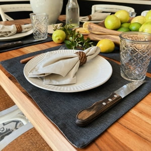 Individuales De Mesa Gris Oscuro Casa Cecilia