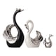 thumbnail image 1 of Figura de cisne de 3 uds, colección de estatuas de la familia de cisnes, escultura de Animal, adorno de mesa para estantería, gabinete, decoración del Negro Blanco Plata, 1 of 5