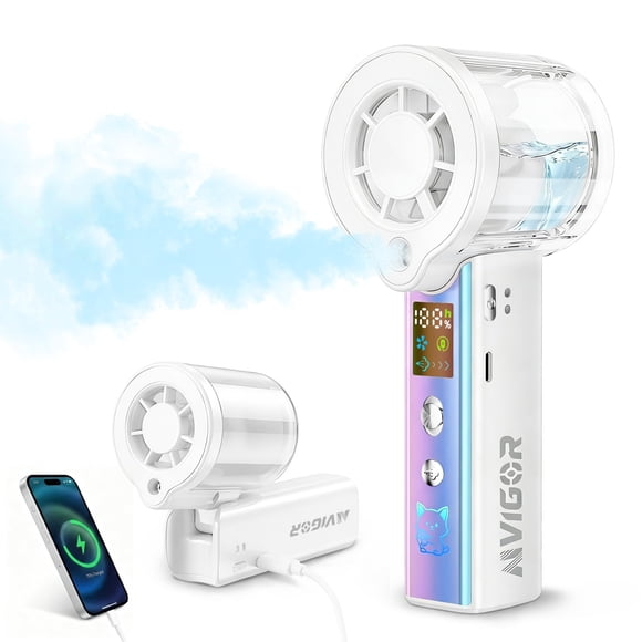 Ventilador de mano AIVIGOR Mist 3000 mAh recargable con LED