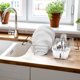 thumbnail image 5 of Escurridor de platos Simple Houseware de acero inoxidable, 2 compartimentos, 14 platos, 5 of 9