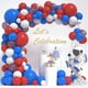 thumbnail image 4 of Kit de arco de globos de confeti rojo, blanco y azul, 120 unidades de 45,72 cm, 30,5 cm y 12,7 cm de látex, ideal para decoración de aniversario, día patriótico y día de la independencia., 4 of 8