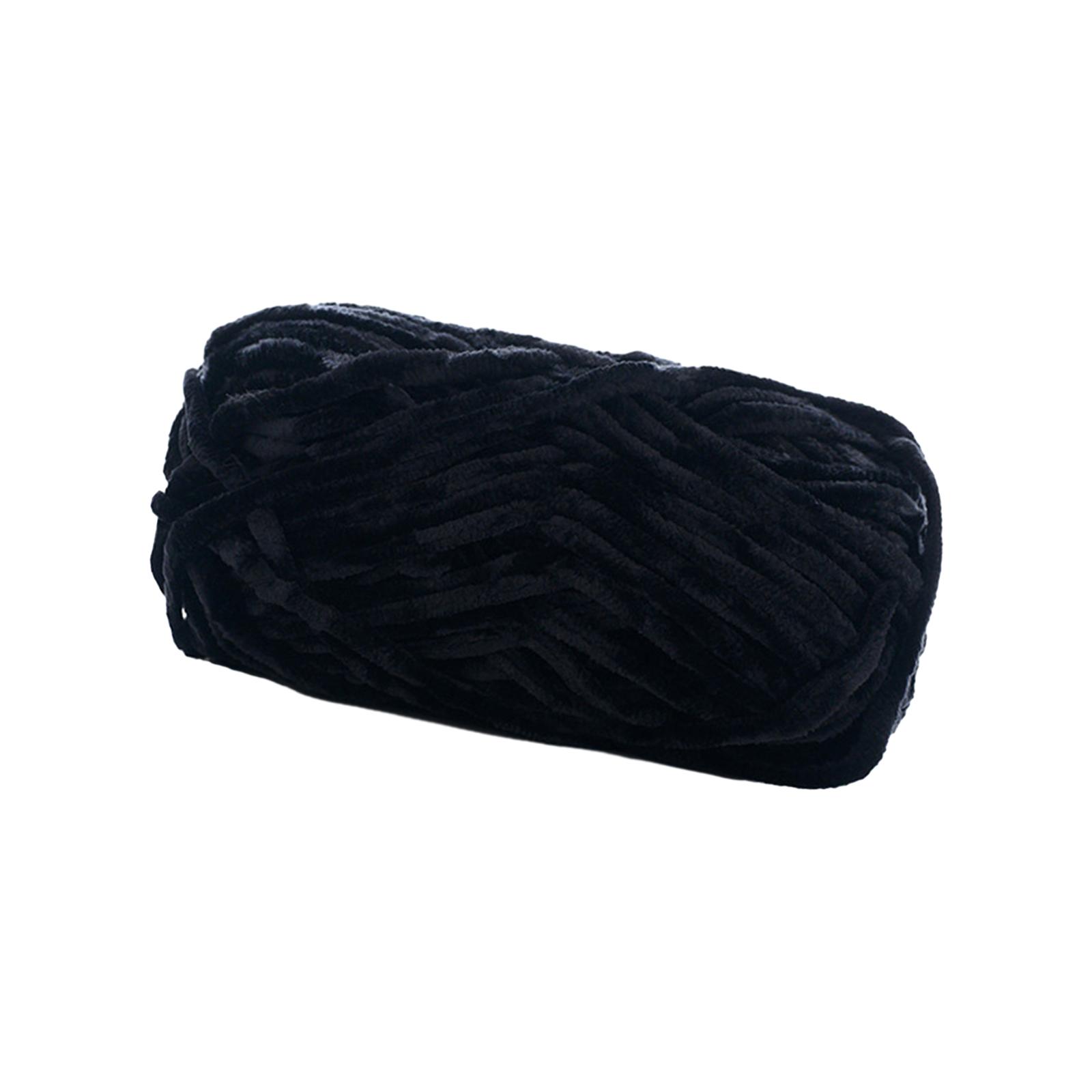 Magideal - Hilo Grueso Para Tejer A Mano, 87,49 Yardas, Hilo De Lana Gigante Súper Voluminoso Para Tejer A Mano, Hilo Voluminoso Para Sombreros, Cojín, Estera De Negro