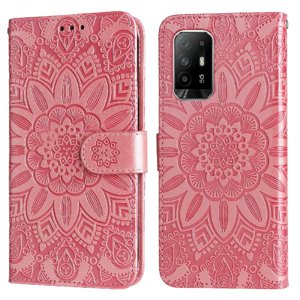 Funda Tipo Cartera Foxdock Para Oppo Reno 6Z , Diseño Girasol En Relieve, Cuero Pu, Cierre Magnético, Soporte Y Tarjetero