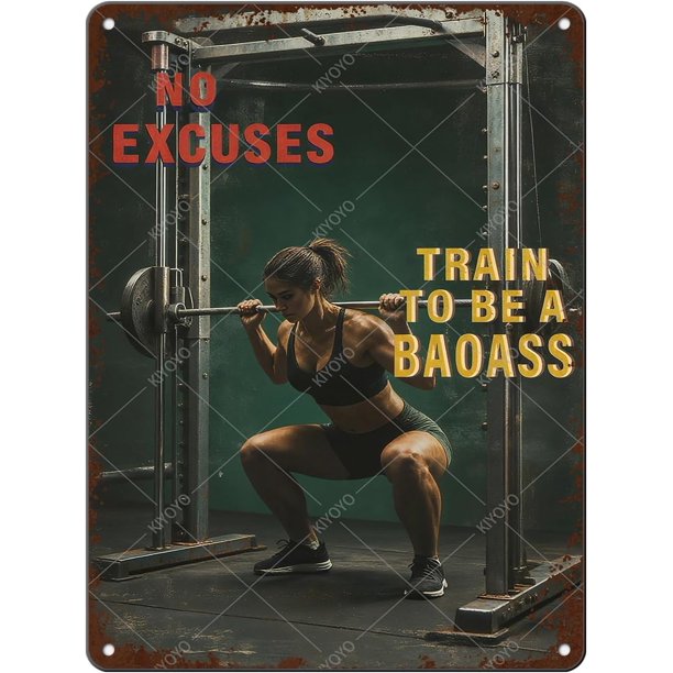 Letrero sala gimnasio terapia fitness vintage metal estaño hierro pintura decoración pared hogar club cueva hombre 30x20 cm