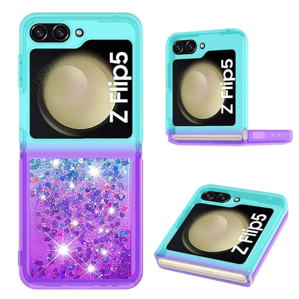 Funda Para Samsung Galaxy Z Flip 5 Con Diseño Gradiente Y Brillo Líquido Antigolpes Tpu