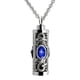thumbnail image 1 of Collar relicario cenizas o recuerdos cilindrico vintage cristal azul, 1 of 3