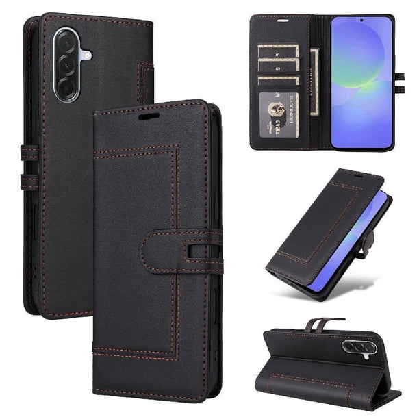 Premium Wallet Case for Samsung Galaxy A56 with Card Slots & Kickstand, Flip Cover Black