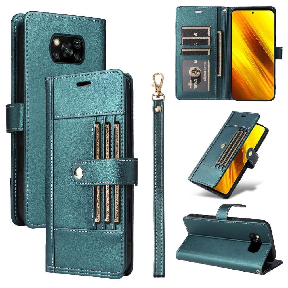 Foxdock Funda Tipo Cartera Para Xiaomi Poco X3/x3 Pro – Cubierta De Cuero Pu Con Múltiples Ranuras, Bolsillo Para Efectivo Y Correa De Muñeca