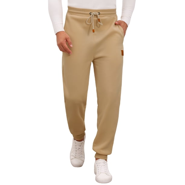 INSPIRE CHIC Pantalones de Jogging Cómodos para Gimnasio de Hombre con Cintura Elástica y Cordón Sólido 40 Caqui