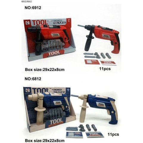 Genérico - Juego De Set De Herramientas Con Maleta Para Niños Y Taladro-Azul