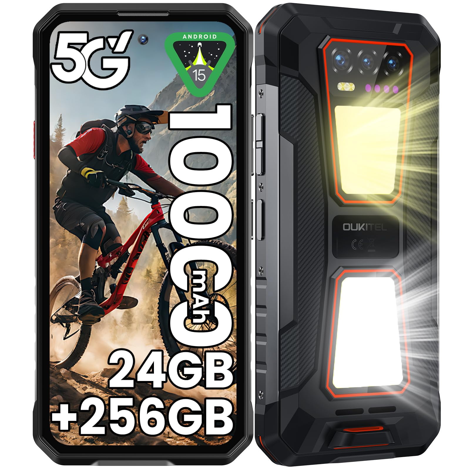 Smartphone Oukitel Wp58 Pro 5g Robusto De 24 Gb+256 Gb Android 15