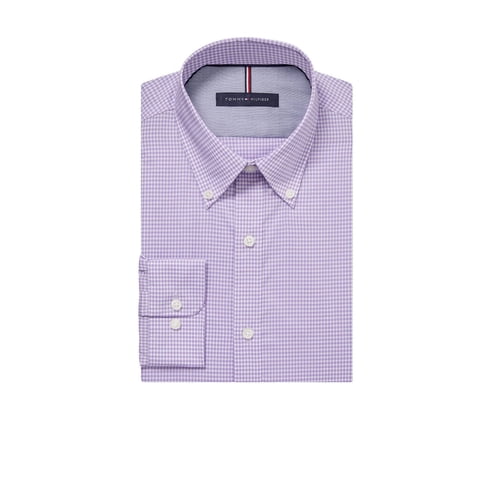 Camisa De Vestir Tommy Hilfiger, Ajustada, A Cuadros Vichy, No Planchados, Para Hombre