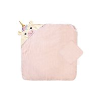 Pumucki - Set Toalla Con Capucha Unicornio Rosado