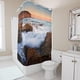 thumbnail image 1 of Cortina de ducha con diseño de olas, juego de cortinas de baño con ganchos, tamaño 60 x 72 pulgadas, 1 of 3