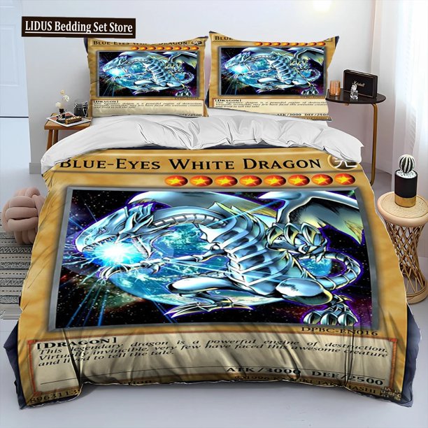 v911 Bed Sheets Yu-Gi-Oh MONSTER CARD Anime Comforter Bedding Set,Duvet Cover Bed Set Quilt Cover Pillowcase,king Queen Size Bedding Set Boys 3-Piece Bedding Set (1 Duvet Cover + 2 Pillow Shams) Bed S