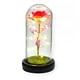 thumbnail image 1 of Rosa Eterna Roja Cupula Vidrio Lampara Led Base Madera, 1 of 7
