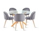 thumbnail image 1 of Comedor redondo de vidrio Cross 120cm + 5 Silla Sitial Acolchado Nórdica Bread - Gris, 1 of 8