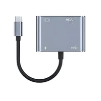 Disparo - Hub Adaptador Usb-C 4 En 1 Vga Hdmi Usb 3.0 Usb-C 4K Hd