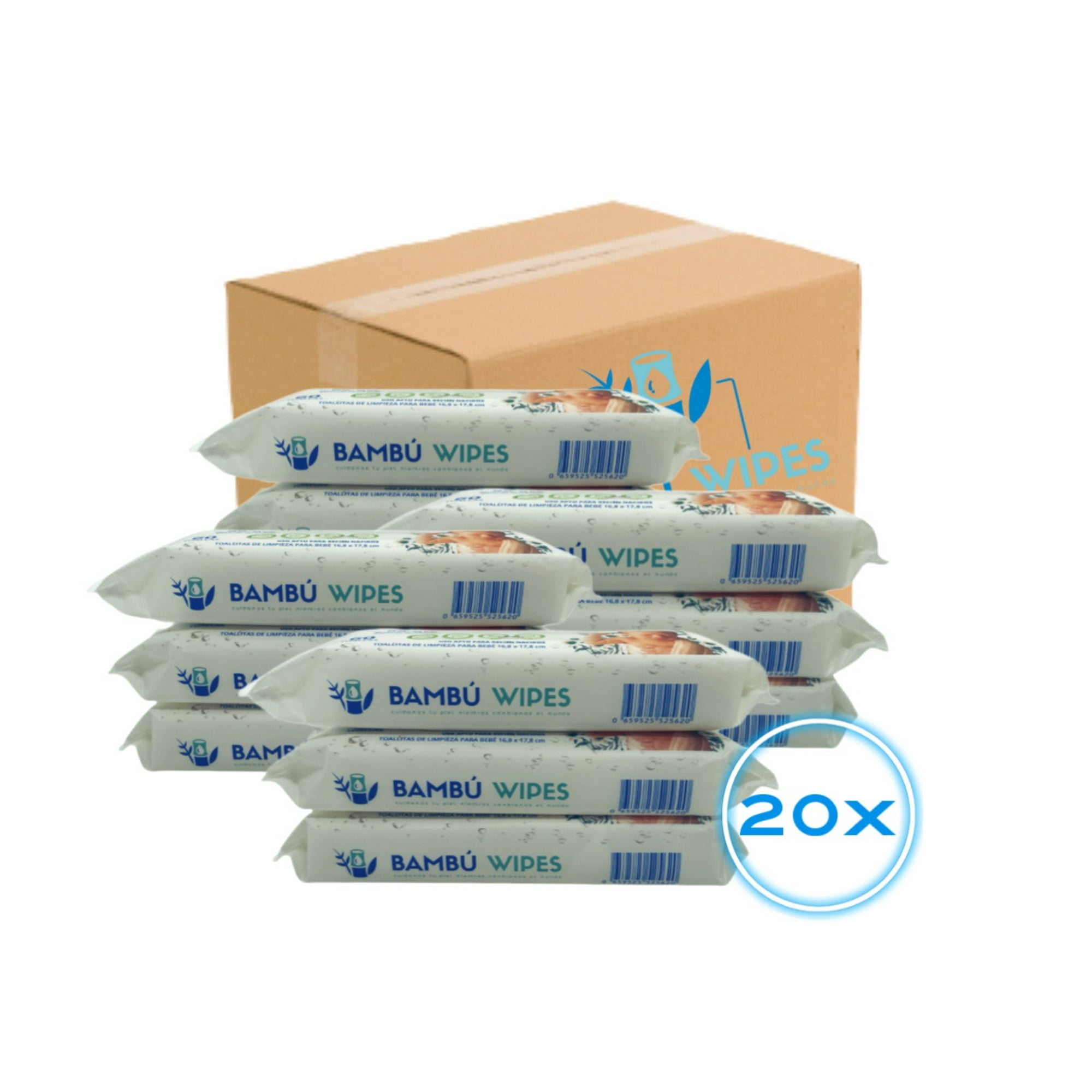 Caja De 20 Paquetes Bambú Wipes
