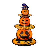Magideal - Soporte Para Tarta De Halloween De 3 Niveles, Soporte Para Cupcakes De Cartón Para Halloween, Soporte Para Tarta De Calabaza Para Decoración De Fiesta Estilo A