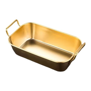 Bothyi - Plato De Metal Para Patatas Fritas, Plato De Cena, Bandeja Para Servir Postres Para Restaurante, Bar, Aureate L