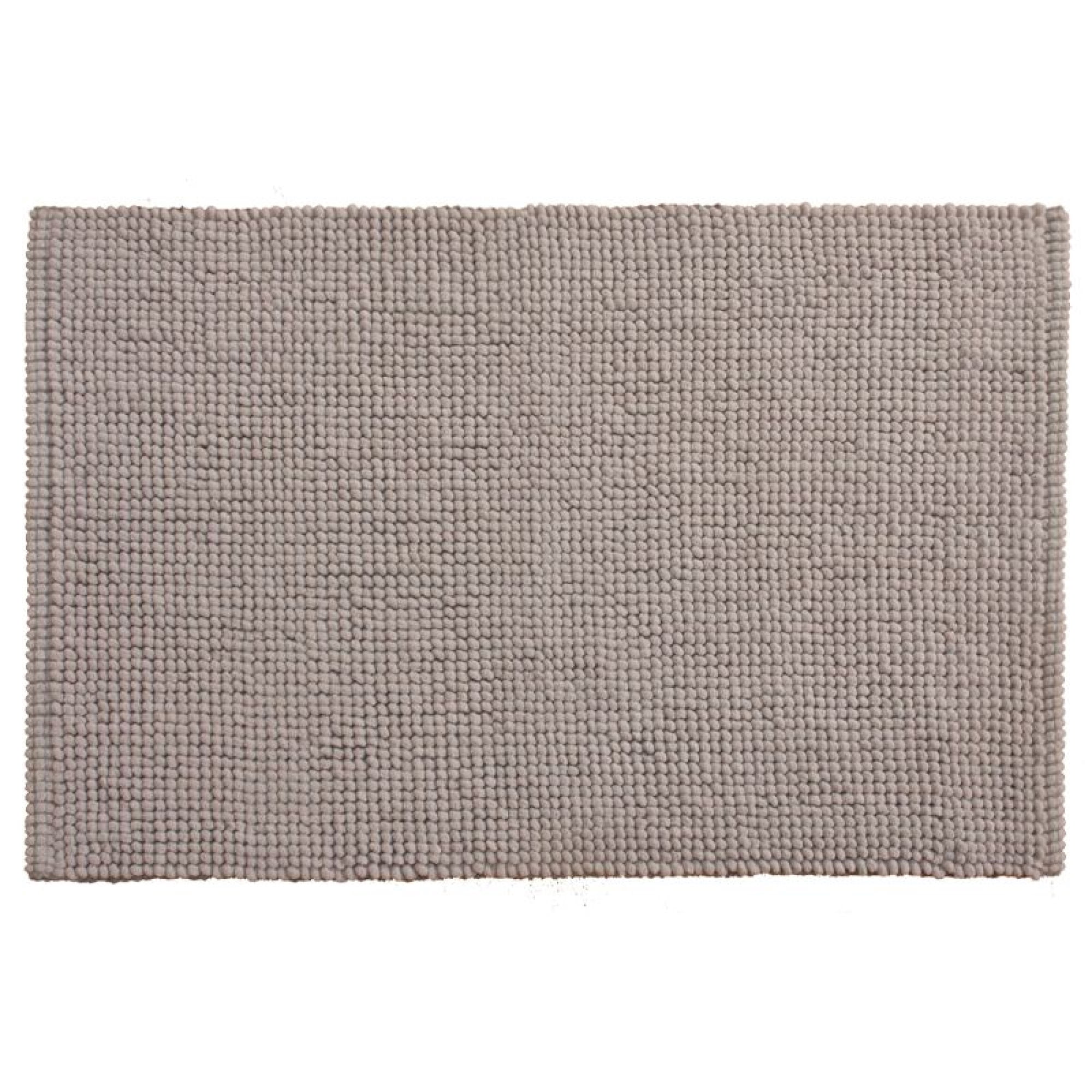 Piso Baño Pompom Spa Gris 37x18cm Algodón